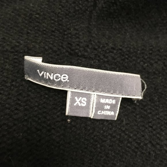 Vince Black wool yak hooded sweater coat reverse edge XS more sustainable - Picture 7 of 8